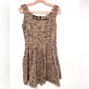 RARE! Nooworks - fit and flare cats dress